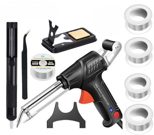 Saldatore Laser Industriale Con Riscaldamento Interno | Kit Di Pistola in Ferro Di Saldatura Multifunzione 6 in 1-strumento Di Saldatura Portatile Per Riparazioni Elettroniche (External Heat Black)
