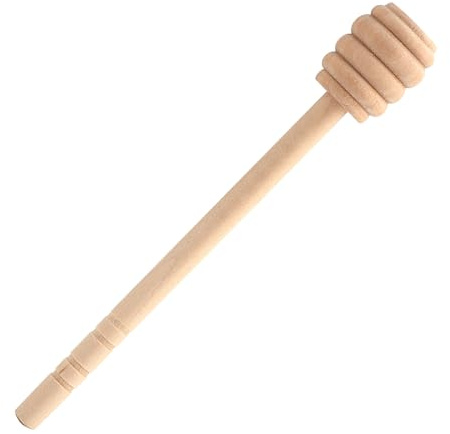 Akozon 50 Palitos de Madera para Cuchara de Miel, Herramientas para Agitar de Madera de 16 Cm de Largo para Miel, Jarabe y Líquidos Viscosos, Ideales para Rociar y Dispensar (Liuyun ranurado 15CM)