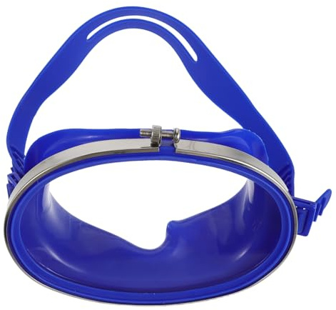 JECOMPRIS Maschera da Snorkeling Monolente Antiappannamento in Silicone Lente in Vetro Temperato Blu, Occhiali da Sub Regolabili e Adulti per Nuoto e Sport Acquatici All’aperto
