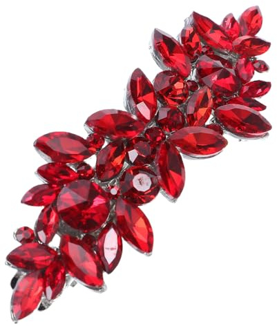 Elegante Rote Braut Haarspange mit Kristall und Perlen, Hochwertiger Strass Haarschmuck für Hochzeit, Festliche Anlässe & Brautjungfern, Leichter & Sicherer Haarclip für Hochzeitsfrisuren