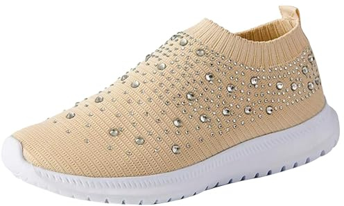 Scarpe casual traspiranti - Scarpe leggere da donna senza lacci Sneakers da lavoro, scarpe antiscivolo, sneakers comode, calze senza lacci, scarpe da ginnastica