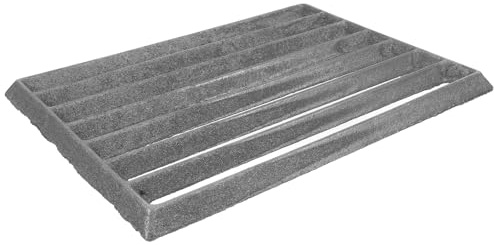 Mikikit Cast Iron Rectangular Outdoor Bbq Grill Rack Black Sturdy Charcoal Cooking Grate Large Surface Fire Pit Replacement Part