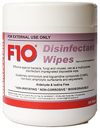 F10 Disinfectant Wipes | 100 Wipes Pot