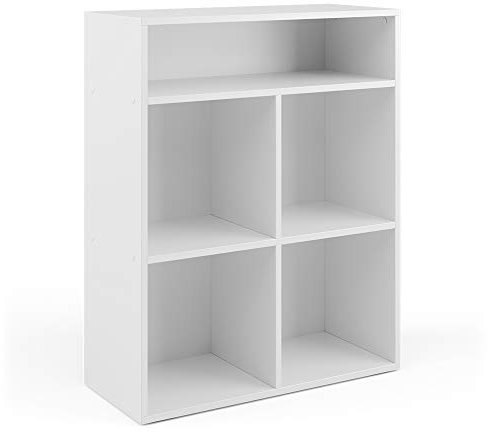 Vicco Bücherregal, Regal für Bücher, Weiß, 72 x 90.2 cm 4 Fächer