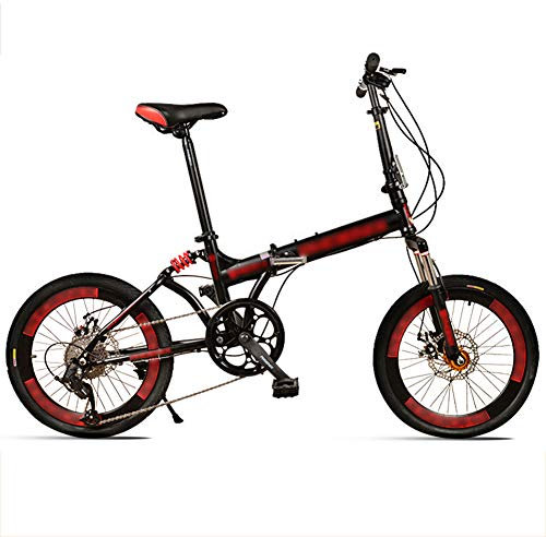 20 Zoll Faltrad Klapprad, 8 Gang Kohlenstoffstahlrahmen Fahrrad Klappfahrrad mit Komfortsattel und Ständer Gepäckträger für Herren, Damen, Mädchen, Jungen geeignet,Black-A