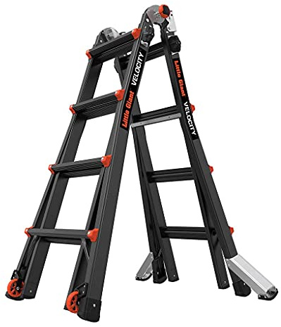 Little Giant Ladders 1304-017 Velocity PRO Multi-purpose Ladders, 4 Tread, Superior Anodised Finish, EN131