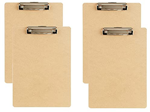 A4/A5/B5/B6 Holz-Klemmbrett mit niedrigem Profil-Clip, Klemmbrett mit Haken zum Aufhängen, Zeichnen, Schreibtafel für Studenten, Büro, Krankenhaus, Restaurant