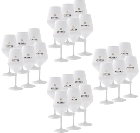 just be Trinkkelch aus bruchsicherem Acrylglas | Sekt-Gläser Premium Weiß | 24 Stück