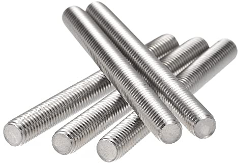 sourcing map 5Pcs M8 x 80mm Entièrement Filetée Tige 304 Inox Acier Droite Main Fil