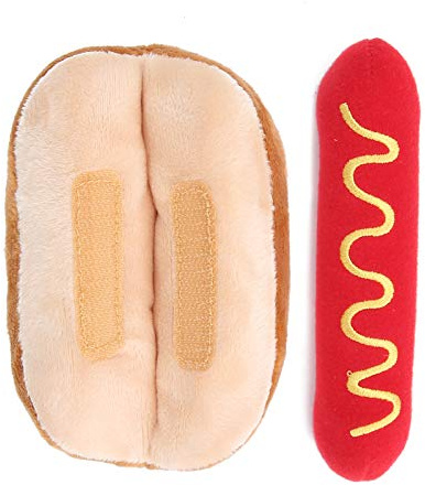 Tiiyee Hot Dog Stuffed Toys, Small 3D Cute Plushies Soft Dog Toy Interactive Pet Puppy Anxiety Relief Plush Animal Toys Throw Pillow Sofa Doll Christmas Emotional Decoration for Home Decor Gift