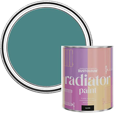 Rust-Oleum Green Heat Resistant Radiator Paint in Gloss Finish - Peacock Suit 750ml