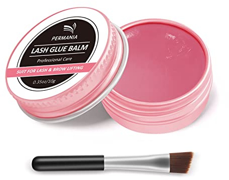 PERMANIA Colle Rehaussement Cils, Colle Sourcils, Lash Lifting Glue Balm, Eyebrow laminating glue-Pour le rehaussement des cils et le laminage des sourcils,Arôme de pêche rose- 10g