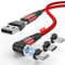 JMF Tech PD 60W Fast Charging USB-C Magnetic Data Cable, 360° & 180° Rotation, 3-in-1 Data Sync Phone Charger for Samsung S22/Laptop/iPad (Red - 2M)
