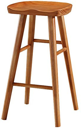 JUNNIU Barhocker, Massivholzstuhl, Frühstückstheke, 75 cm hoch, mit Fußstütze für Küche, Wohnzimmer, Restaurant, Café, Pub (Farbe: Dunkles Holz) Decoration