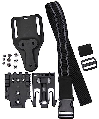 ACEXIER Taktisches Drop Leg Band Strap Schnellverschlusssystem für G1ock 17 M9 Gun Holster Platform Adapter mit QLS 19 22 Jagdzubehör (Black-3PCS Short Set)