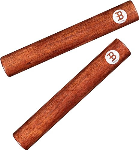 Meinl Percussion Wood Claves Instrument - 1 Paar zylindrische Klanghölzer - Musikinstrument - Indische Walnuss, Natur (CL4IW)