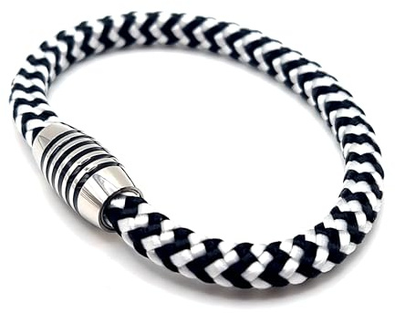 Generisch JoJewelry Emalines (Black white waves, 17.50 cm)