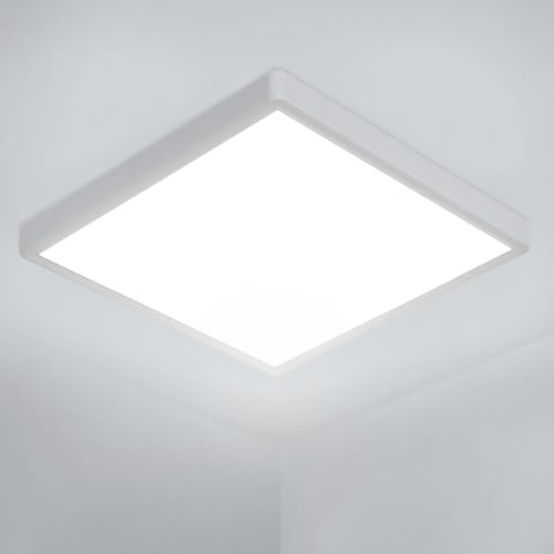 Osairous Plafoniera LED Soffitto 36W, Ø30cm Piazza Plafoniere moderna, IP44 Lampada LED Soffitto, 6000k 3240 LM Luce Bianco per Soggiorno, Camera da Letto, Cucina, Bagno, Balcone