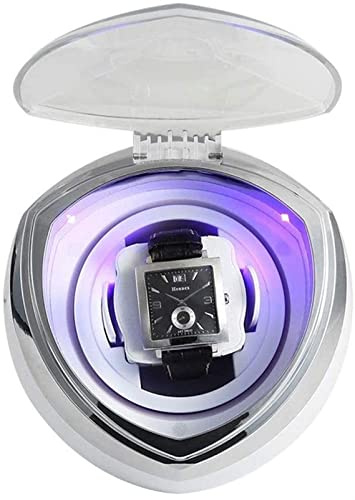 1 Rotori Automatico Orologio Winder Led Luce 5 Modalità Di Rotazione Rispettose Dell'Ambiente Abs Materiale Accessori, WBELMVWV, Bianco,