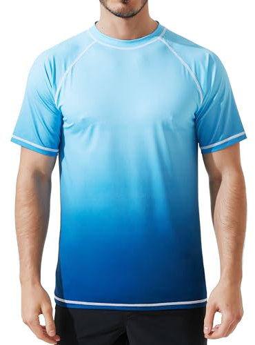 Arcweg Herren Rashguard UV T-Shirt Schwimm Shirt Kurzarm Schnell Trocknend Wassersurf-Shirt UPF 50 Tops Badeshirts