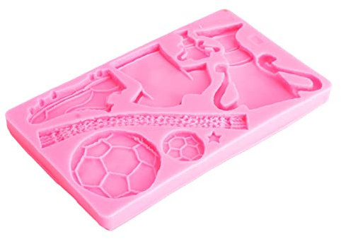 Rugby-Silikonabgüsse, Fußball-Fondant-Abguss, Trophäen-Silikon-Fondant-Abgüsse, Kleidung, Schuhe, Kuchen, Schokoladenform, DIY-Backguss, Rosa