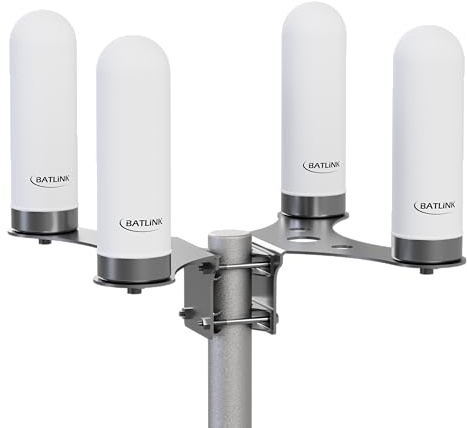BATLINK MAO5GV1-4 4x4 MIMO Marine Grade (IP66) 5G Antenne inkl. 10m Kabel - 9dBi Leistungsgewinn, für 5G und LTE geeignet, Multiband Rundstrahlantenne, Außenantenne (Weiß)