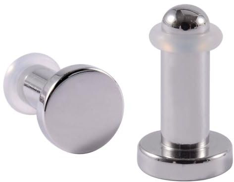 Calefee 10mm Flesh Plug, Titan Flesh Tunnel Schraubgewinde Silberplug Tunnel Stretching Damen Ohr Expander 2 Stücke
