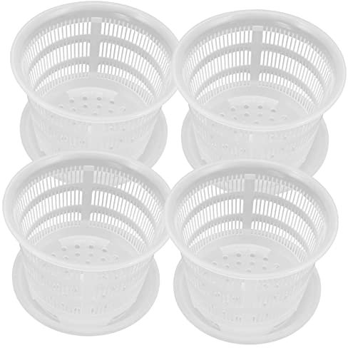 OFFSCH 4pièces Pots à Plastique Transparent pour Orchidées Lot Soucoupes Aération Optimisée Et Drainage Et pour Plantes Intérieur Et Extérieur
