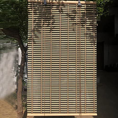 Natürliche Bambusrollos, Bambus-Jalousien für den Außenbereich, lichtfilternde Sonnenschutzrollos, Holz-Raffrollos, atmungsaktiv, Sichtschutzvorhänge, für Fenster, Türen, Pavillons, individu