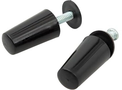 IdeaGenesis - Pack 8 Topes Persiana de 40mm para Persianas Enrollables. Fabricados en PVC Negro. Incluye todo lo necesario para su montaje, Arandelas y Tornillos. (8, Negro 40mm)