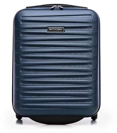 WITTCHEN Skyspeed Line Valigia da cabina gratuita a bordo piccola Valigia rigida in ABS Maniglia telescopica 2 ruote gamba inferiore blu navy Ryanair/ITA Airways/Wizz Air/Volotea/Vueling