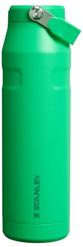 Stanley IceFlow Flip Straw 2.0 - Bouteille d'eau de 1 020,6 g | Paille intégrée avec plus grande ouverture | Légère et résistante aux fuites | Acier inoxydable isotherme | Sans BPA | Prairie