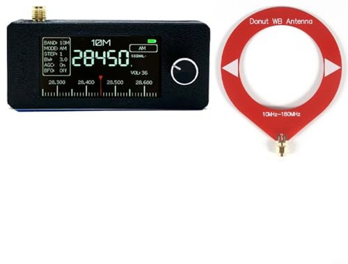 Snowchecking SI4732 Receptor de radio de bolsillo 0.5-108MHz con pantalla IPS de 1.9 pulgadas AM, FM, LSB, modos USB, batería de 800 mAh, mini radio portátil DAB portátil (negro)
