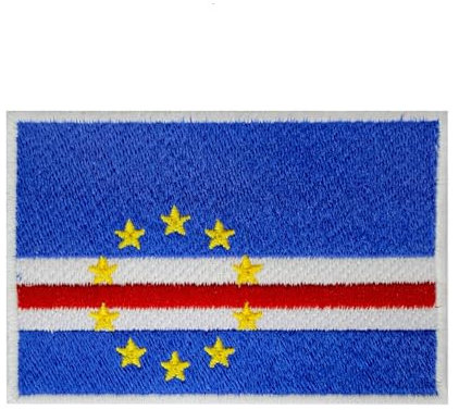 Cabo Verde Länderflagge Patch zum Aufbügeln bestickt Aufnäher Cabo Verde Länderflagge zum Aufbügeln oder Aufnähen
