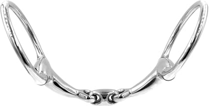 Equine Smile ES0085 Gebiss ErgoBit Olivenkopfgebiss Olivenkopftrense Doppelt Gebrochen aus Edelstahl Ringdurchmesser 70 mm Gebissstärke 16 mm (12.5 cm)