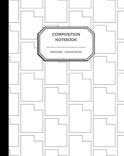 8x10 Composition Notebook - 200 College Ruled Pages - Utah State Outline Notebook Journal with Clean White Background for Kids, Preteens, Teens and Adults