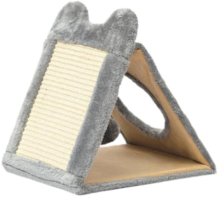 Qianly Kratzbrett Als Kratzmatte Und Kratzhöhle EIN Vielseitiges Katzenzubehör Als Möbelschutz mit Dreieckigem Design Zum Krallenwetzen für Katzen Im Haus, Grau