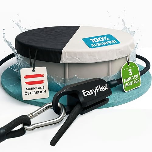 Folienkönig Cubierta para piscina con cierre EasyFlex 4 x 3 m, lámina protectora para piscina de 305 x 200 cm, lona solar para verano e invierno, fácil montaje solo, 100% libre de algas