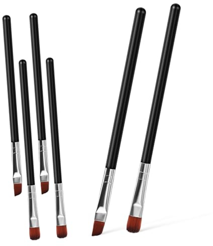 GALPADA Augenbrauenpinsel Kunststoffgriff mit 3 Schrägen 6 Stück und 3 Flachen Faserpinseln zum Formen und Verblenden für Präzises Augen Make Up