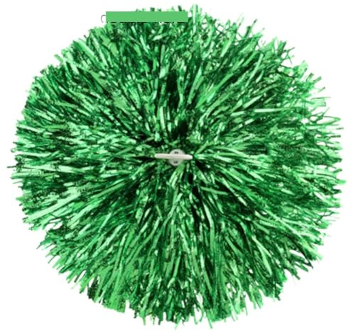 Pompon Per Cheerleader 6 pezzi di plastica con doppio foro e manico in metallo for il tifo, pompon, palline da cheerleading, decorazioni for , forniture sportive for club(Green double hole)
