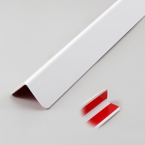 Barre De Seuil Adhesive Cornière PVC–Profilé D’Angle De Protection Bandes De Garniture Pour Plans De Travail,Carrelage, Coin De Mur,Meubles(White,1.42x47.2in)