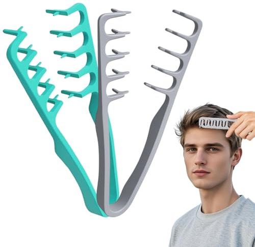 IWIDYA 2 Pezzi Pettine Denti Larghi per Texture - styling kamm, Strumento Volumizzante per Radici, Texture Comb Accessorio per Volume Alle Radici e Rifinitura Frange per Uomo e Donne-(D)