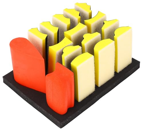 ZUUOZBYY 16PCS Blocchi per smerigliatura manuale Blocco per lucidatura superficie curva con scanalatura autoadesiva per la lavorazione del legno