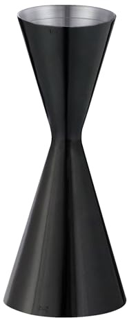 Debrabby Jigger sottile per barista 8 misure all'interno cocktail Jigger 2oz 28,3 g professionale doppio giapponese premium in acciaio inox per uso alimentare bar Jigger Bartender Tool accessori (nero