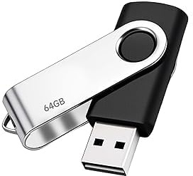64GB USB Stick, USB 3.0 Memory Stick, Suitable for Everyday File Backup | Portable 64gb Stick USB, 360 Degree Rotating Metal Casing, Memory Sticks for Store Songs, Photos, Video
