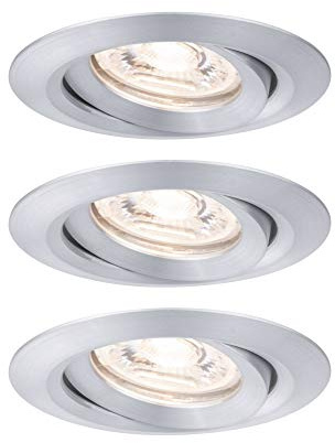 Paulmann 94297 Nova Mini LED Einbauleuchte Coin 3er Set rund schwenkbar 3x4W Deckeneinbaustrahler Alu gedreht Aluminium Warmweiß 2700K