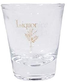 Lot de 6 petits verres à liqueur originaux CAFFO en verre avec logo imprimé en or et blanc
