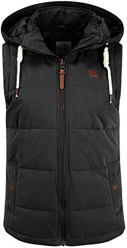 OXMO OXLew Damen Weste Steppweste Outdoor Weste mit Kapuze Eingrifftaschen Baumwollmischung Regular fit, Größe:M, Farbe:Black (799000)