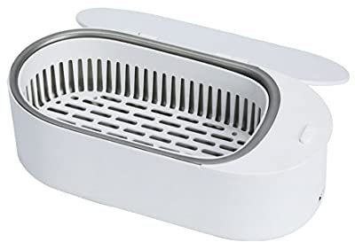 Tragbarer Ultraschallreiniger 400ml Ultraschallgerät, Schmuckreiniger Ultraschall 47k Hz Ultraschallreinigungsgerät Ultraschallbad für Brillen, Zahnprothesen, Schmuck, Uhren, Ringe, Münz (Weiß)