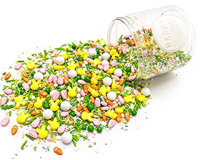 Happy Sprinkles EASTER HOPP -Oster Streusel Deko Torten Cupcakes etc. -90g | Österlicher Streuselmix mit Schokolade, für Torten, Cupcakes & Kekse, perfekt für Osterbrunch & Ostergebäck